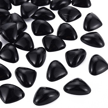 Plastic Cabochons, Triangle Nose, Black, 15x20x6.5mm