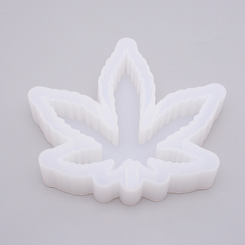 Pot Leaf ashtray Silicone Molds, Resin Casting Molds, For UV Resin, Epoxy Resin Craft Making, White, 157x175x35mm, Inner Diameter: 152x170mm