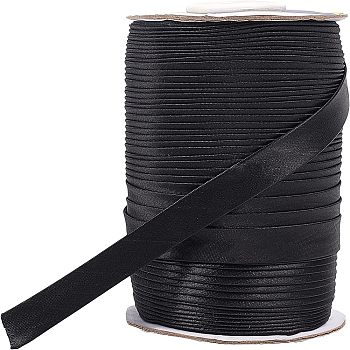 Brocade Ribbon, Flat, Black, 1/2 inch(14mm), 80m/roll