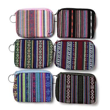Mixed Color Stripe Cloth Wallets