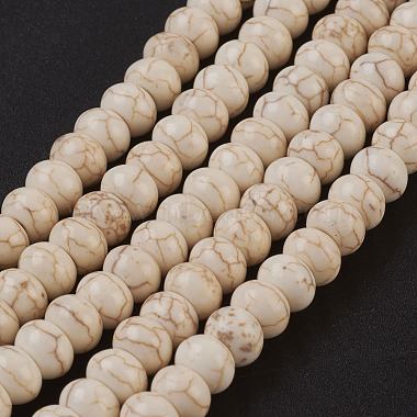 6mm Ivory Abacus Synthetic Turquoise Beads