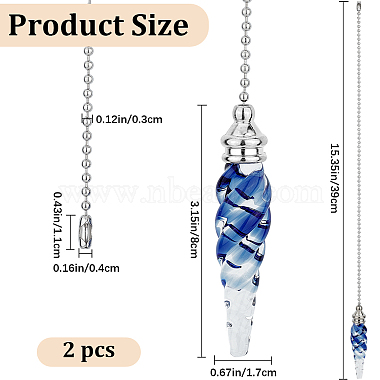 Glass Celling Fan Pull Chain Extender(AJEW-WH0010-97P)-2