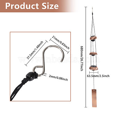 Iron Blessing Wind Chimes(HJEW-WH0108-009R)-2