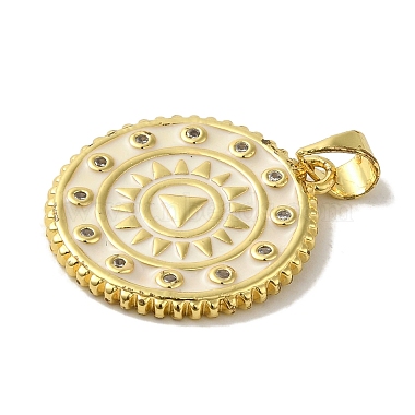 Pendentifs en laiton émaillé avec micro pavé de zircone cubique(KK-Z042-24G-02)-2