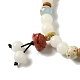 bracelet extensible en perles de racine de bodhi en jade blanc(BJEW-B080-01)-2