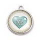 Mother's Day Theme Alloy Glass Pendants(FIND-A014-02B)-1