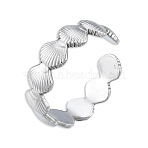 304 Stainless Steel Shell Wrap Open Cuff Ring for Women, Stainless Steel Color, US Size 8(18.1mm)(X-RJEW-N038-100P)