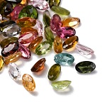 Faceted Natural Multicolor Tourmaline Cabochons, Pointed Back, Oval, 5x3x2mm(X-G-I295-05C-11A)