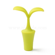 Silicone Wine Bottle Stoppers, Grass, Green Yellow, 75x54x24.5mm, Hole: 7.5mm(FIND-B001-02A)