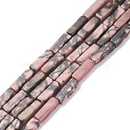 Natural Rhodonite Beads Strands, Cuboid, 13~14x4~4.5x4mm, Hole: 1.4mm, about 28~31pcs/strand, 15.47''(39.3cm)(G-G837-25)