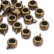 Drum Tibetan Style Alloy Hangers Links, Cadmium Free & Nickel Free & Lead Free, Antique Bronze, 11.5x8x5.5mm, Hole: 2mm, Inner Diameter: 6mm(TIBEP-D108-AB-NR)