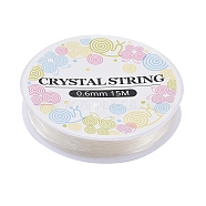 Round Elastic Crystal Thread, Stretchy String Bead Cord, for Beaded Jewelry Making, Clear, 0.6mm, about 16.40 Yards(15m)/Roll(EW-YW0001-16C-01)