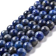 Natural Lapis Lazuli Round Beads Strands, 8mm, Hole: 1mm, about 48pcs/strand, 15.5 inch(G-I181-09-8mm)