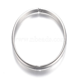 Tarnish Resistant 304 Stainless Steel Bangles, Stamping Blank Tag, Stainless Steel Color, Inner Diameter: 2-1/2x2 inch(6.35x5.25cm)(STAS-I166-36C)