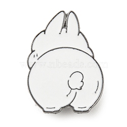 Animal Enamel Pins, Gunmetal Alloy Brooches for Backpack Clothes, Rabbit, 25x18.5x2mm(JEWB-P024-A02)