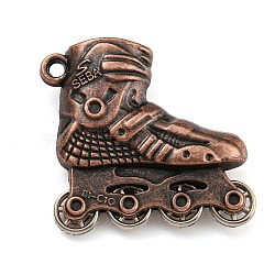 Alloy Pendants, Shoes, Cadmium Free & Lead Free, Red Copper, 30.5x31x9mm, Hole: 2mm(FIND-C052-10R)