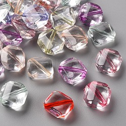 Transparent Acrylic Beads, Rhombus, Mixed Color, 13x13x3mm, Hole: 1.6mm, Side Length: 12x12mm, about 830pcs/500g(TACR-S154-08A)