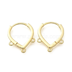 Brass Studs Earring Findings, Sieve Ring Settings, Real 18K Gold Plated, 16.5x14x2mm, Hole: 1.2mm, Pin: 0.8mm(KK-Q035-08G)