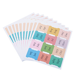 10Pcs Paper Monthly Plan Sticky Note Stickers, Sticky Index Tabs, Colorful, 121x141x0.3mm(DIY-TADJ0002-001)