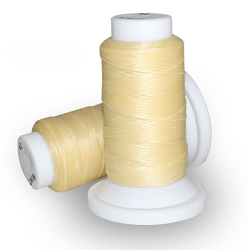 Flat Waxed Polyester Cord, for Leather Sewing Stitching, Bisque, 0.8mm, about 54.68 yards(50m)/roll