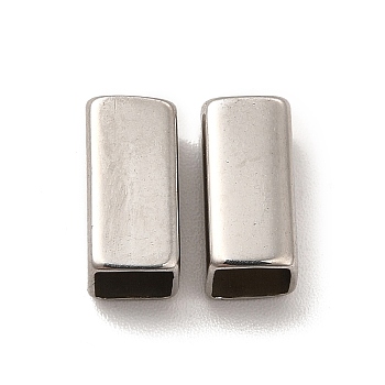 304 Stainless Steel Beads, Rectangle, Real 18K Gold Plated, 10x5x5mm, Hole: 4.2x4.2mm