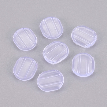 Comfort Silicone Earring Pads, Clip Earring Cushions, for Clip-on Earrings, Clear, 10x9x2mm, Hole: 8.5x1mm