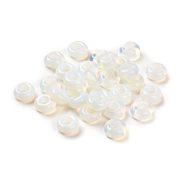 Opalite European Beads, Large Hole Beads, Rondelle, 10x4.5~5mm, Hole: 4~4.3mm
