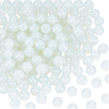 3 Strands Round Opalite Beads Strands, Grade AA, White, 8mm, Hole: 1mm, about 50pcs/strand, 15 inch