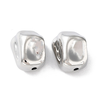 Rack Plating Alloy Beads, Nuggets, Platinum, 14x12~13x8~9mm, Hole: 1.6mm