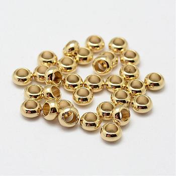 Brass Beads, Rondelle, Nickel Free, Raw(Unplated), 5x3mm, Hole: 3mm