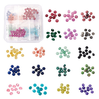 Dyed Natural Malaysia Jade Rondelle Beads, Faceted, Mixed Color, 4x2~3mm, Hole: 1mm, 18 colors, 25pcs/color, 450pcs/box