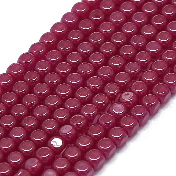 Lab Grown Red Corundum Beads Strands, Cube, 3.5x3.5x3.5mm, Hole: 0.5mm, about 115pcs/strand, 15.28~15.35 inch(38.8~39cm)