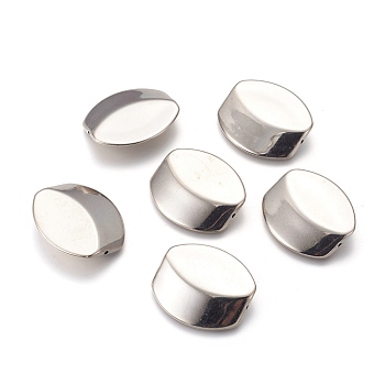 CCB Plastic Beads, Oval, Platinum, 31.5x36.7x9mm, Hole: 1.6mm