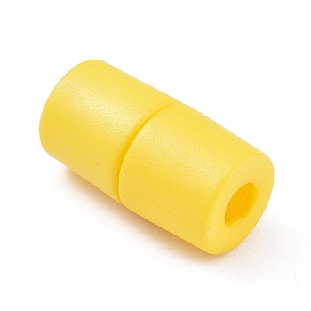 Plastic Lanyard Safety Breakaway Pop Barrel Connectors for Necklace, Ribbon Lanyards, Yellow, 20x11mm, Hole: 4.5mm