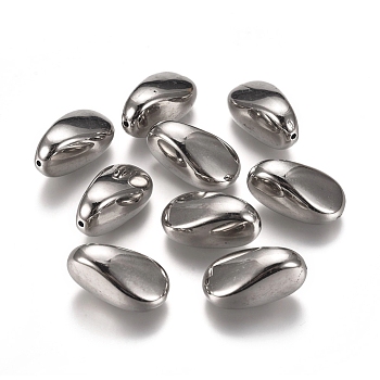 CCB Plastic Beads, Teardrop, Platinum, 25x13x13mm, Hole: 1.5mm