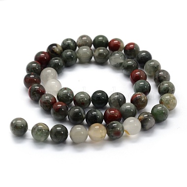 Natural African Bloodstone Beads Strands(X-G-G763-08-8mm)-2