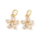 Star Brass Micro Pave Clear Cubic Zirconia Charms(KK-G435-43G)-2