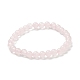 Naturelle quartz rose de perle bracelets extensibles(BJEW-A117-B-11)-5