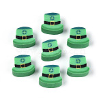 Saint Patrick's Day Handmade Polymer Clay Beads, Hat, Medium Sea Green, 8.5~9.5x9.5~10.5x4~4.5mm, Hole: 2mm(CLAY-T023-21)