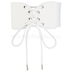 1Pc Imitation Leather Stretch Knot Waist Belts for Women, White, 750x102x11mm(AJEW-CL0002-91A)