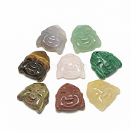 Natural & Synthetic Mixed Stone Pendants, Buddha, 21x20x6.5mm, Hole: 1mm(G-S294-73)