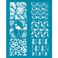 Silk Screen Printing Stencil, for Painting on Wood, DIY Decoration T-Shirt Fabric, Summer Themed Pattern, 100x127mm(DIY-WH0341-156)