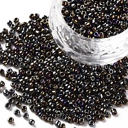 (Repacking Service Available) 12/0 Glass Seed Beads, Iris Round, Colorful, 2mm, Hole: 1mm, about 12g/bag(SEED-C018-2mm-602)