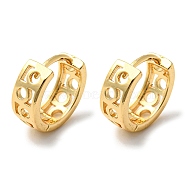 Brass Hollow Hoop Earrings, Real 18K Gold Plated, 13.5x14x5.5mm(EJEW-M236-01B-G)