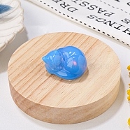 Blue Opalite Display Decorations, Figurine, Sleeping Cat, 33.5x39x23.5mm(DJEW-PW0009-009L)