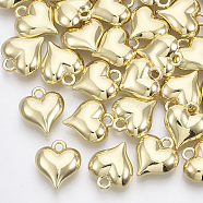 Alloy Pendants, Heart, Light Gold, 16x14x6mm, Hole: 2mm(PALLOY-T067-145LG)