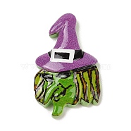 Hallowmas Opaque Resin Decoden Cabochons, Witch, 37x23x5.5mm(RESI-M044-01F)