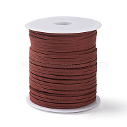 45M Faux Suede Cord, Faux Suede Lace, Dark Red, 2~2.5x1.5~2mm, about 50 Yards(45m)/Roll(LW-M003-24)