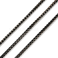 Rack Plating Brass Box chain, Black, 1.6mm, 20yard/roll(CHC-H108-03)