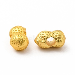 Rack Plating Alloy Beads, Peanut, Matte Gold Color, 14x8.3x7.5mm, Hole: 3.6mm(PALLOY-A001-52MG)